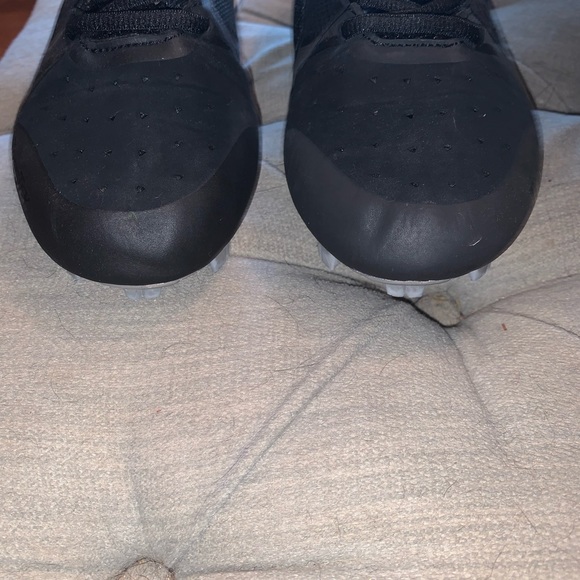 Mens Baseball Rawlings Black Cleats Size 8 - Picture 2 of 5